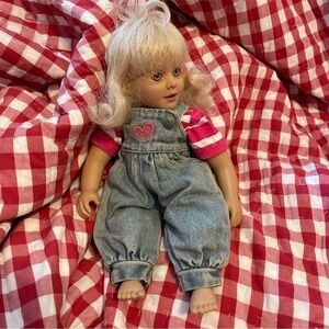 my twinn doll With Clothes Bean Body Posable Vintage Doll Blond Piggy Tails